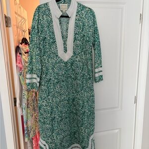 Sail to Sable Green & White Floral Tunic Dress
